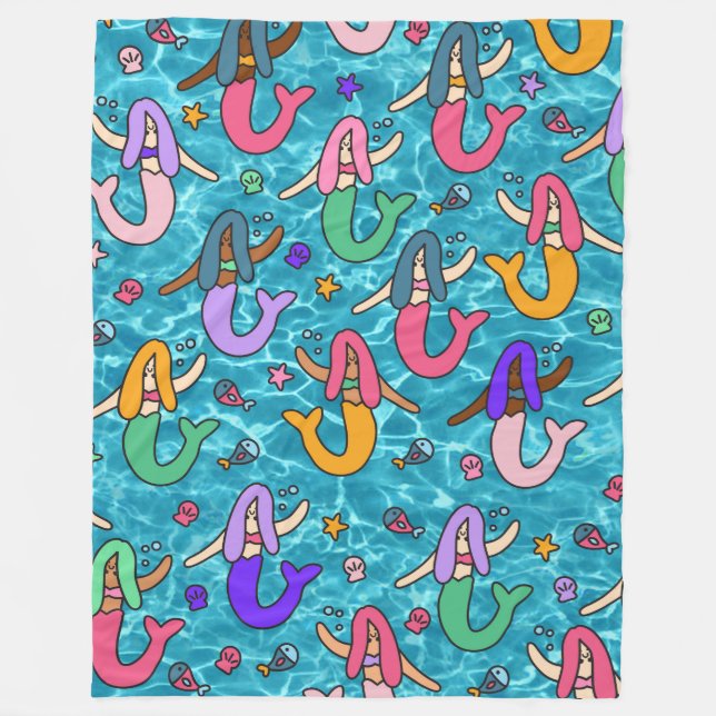 Velo cobertor de amigos da sereia (Frente)