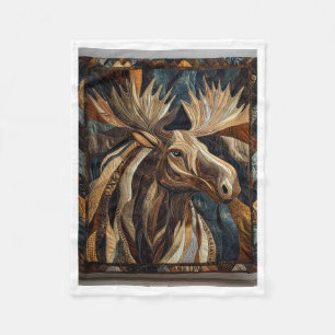 Velo Cobertor de Antlers de Alce em Patchwork