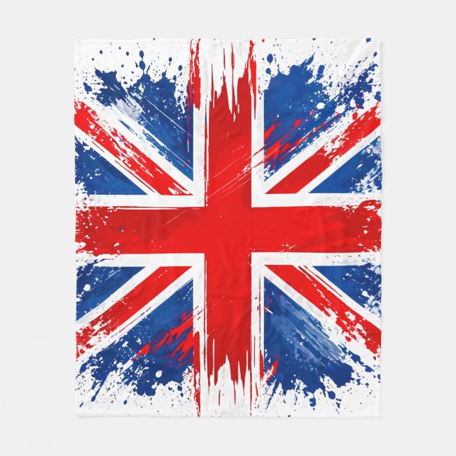 Velo Cobertor de Arremesso da Bandeira Grunge UK (Frente)