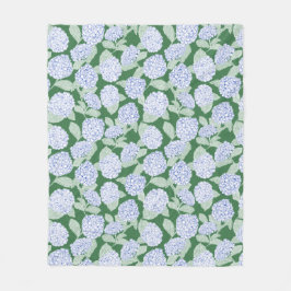 Velo Cobertor de Arremesso Floral Hortênsia Azul e Verd