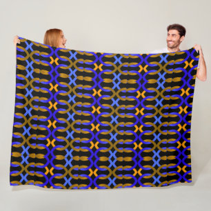 Velo Cobertor de Arte com Cadeia de Elos Azul Dourado
