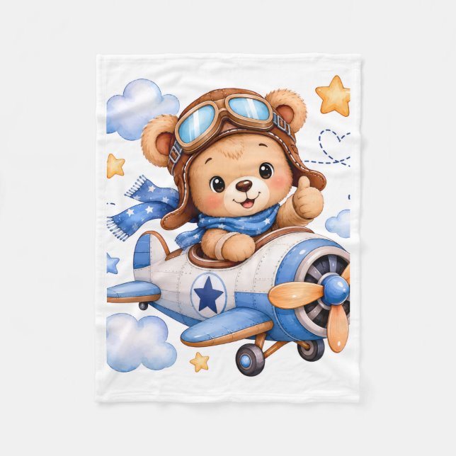Velo Cobertor de Avião do Urso Piloto (Frente)