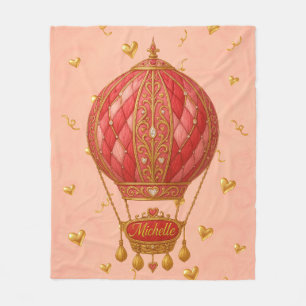 Velo Cobertor de Balão Coração Rosa Personalizado Miche