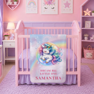 Velo Cobertor de Bebê Presente de Unicórnio Pastel Mági