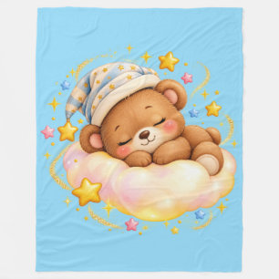 Velo Cobertor de Bebê Urso Teddy Adormecido Brilhante
