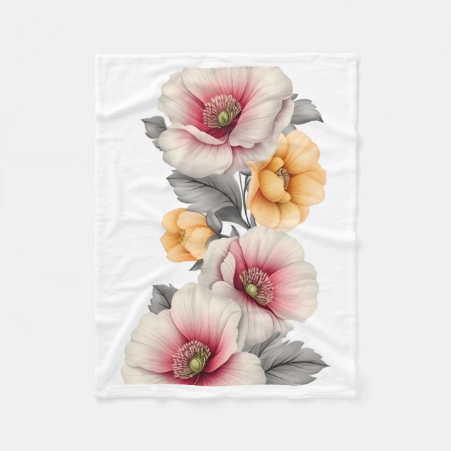 Velo Cobertor de Buquê Floral Aquarela (Frente)
