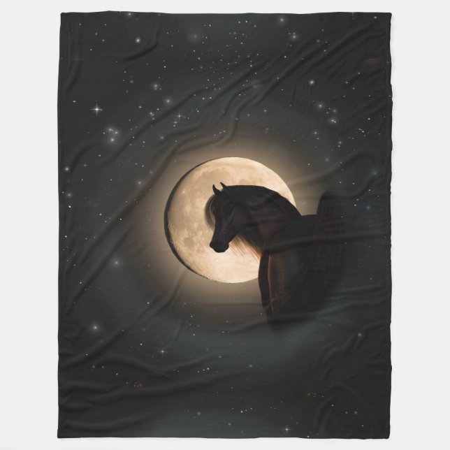 Velo Cobertor de Cavalo Brilho da Lua Negra (Frente)