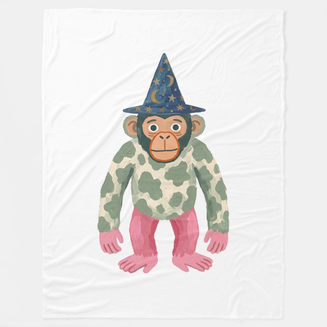 Velo Cobertor de Chimpanzé com Chapéu de Feiticeiro Fof (Frente)