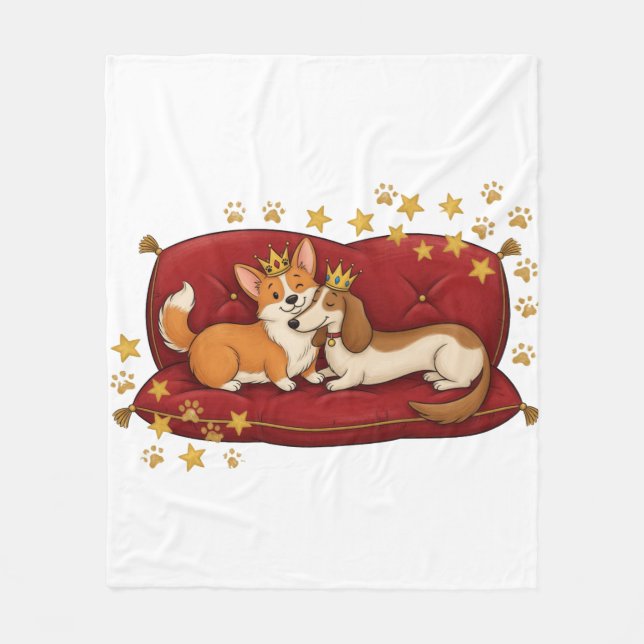 Velo Cobertor de Corgi e Dachshund Presente para Amante (Frente)