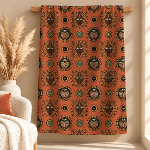 Velo Cobertor de Decoração para Casa em Terracota Abstr