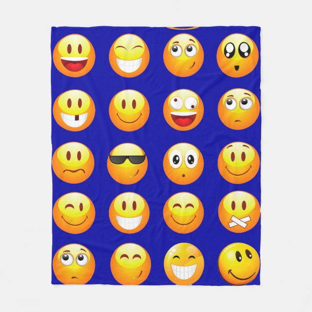 Velo cobertor de emojis azul escuro (Frente)