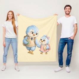 Velo Cobertor de Família de Pequeno Pássaro Azul Fofo