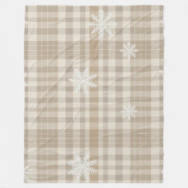 Velo Cobertor de Flanela Xadrez com Floco de Neve – Beg