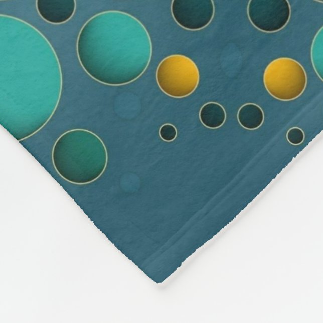 Velo Cobertor de Fleece Abstrato em Azul Turquesa e Dou (Quina)
