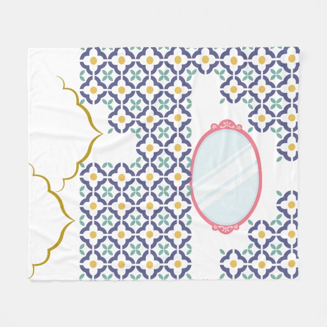 Velo Cobertor de Fleece Aconchegante com Padrão de Azul (Frente (Horizontal))