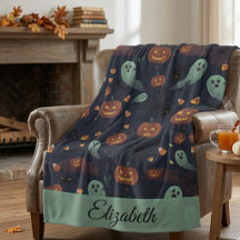 Cobertor de Fleece Assustador e Fofo de Halloween