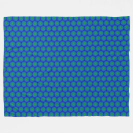 Velo Cobertor de Fleece Azul e Verde Mosaico