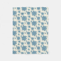 Cobertor de Fleece Azul Jasmine Chic e Botânico