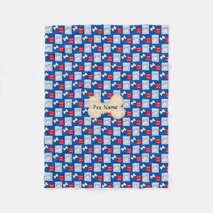 Velo Cobertor de Fleece Azul Personalizado Malshi