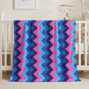 Velo Cobertor de Fleece Azul Rosa Xadrez Médio