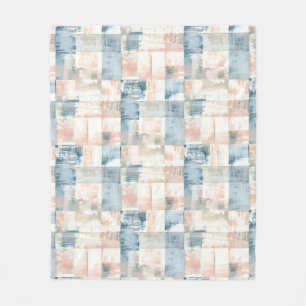 Velo Cobertor de Fleece Azul Vintage e Blush Pintado