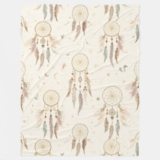 Velo Cobertor de Fleece Boho Dreamcatcher | Etéreo (Frente)