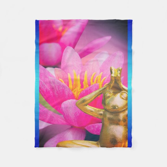 Velo Cobertor de Fleece BuddhaTodayV3.blu #2 Cozy Buddh (Frente)