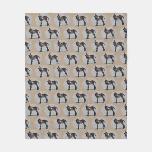 Velo Cobertor de Fleece Burro Frenzy (Bege) (Frente)