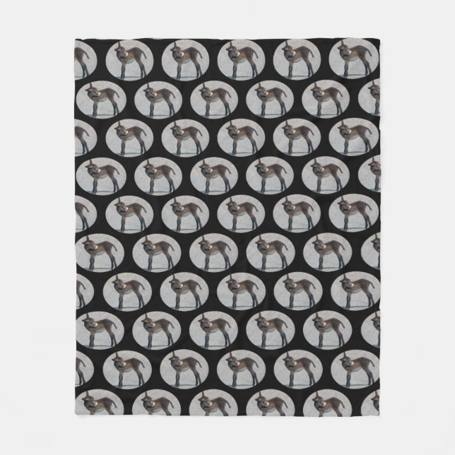 Velo Cobertor de Fleece Burro Frenzy (Preto) (Frente)
