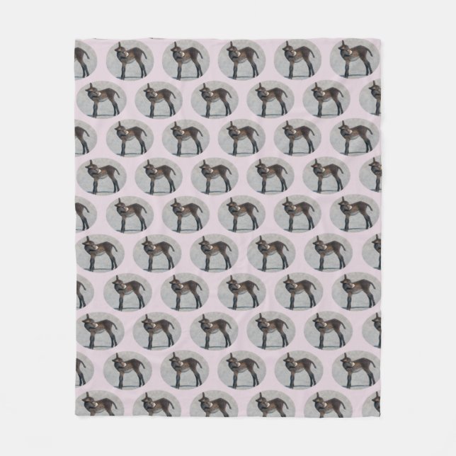 Velo Cobertor de Fleece Burro Frenzy (Rosa Empoeirado) (Frente)
