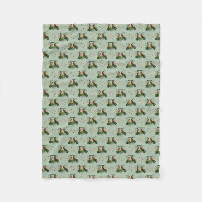 Velo Cobertor de Fleece Cardinals Corner (Verde Claro) (Frente)