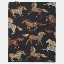 Velo Cobertor de Fleece Cavalos Pintados