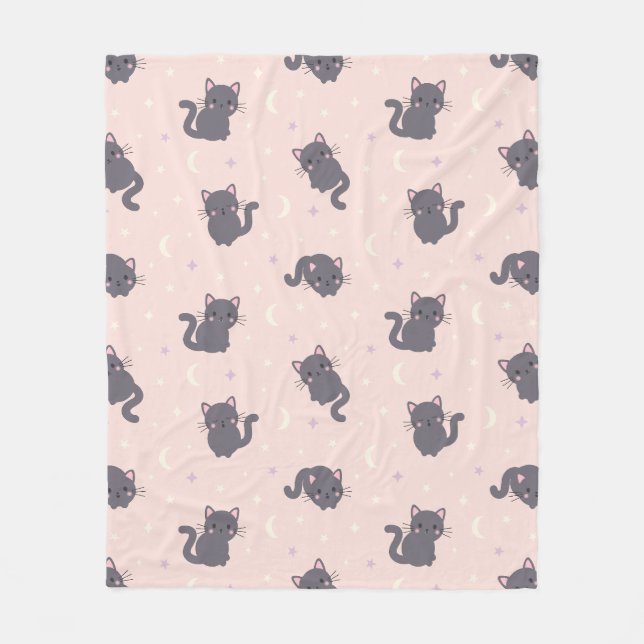 Velo Cobertor de Fleece Cinza Fofo com Fundo Rosa (Frente)
