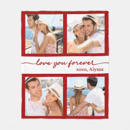 Velo Cobertor de Fleece com 4 Fotos 'Love You Forever'