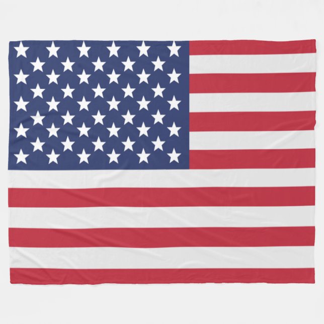 Velo Cobertor de Fleece com Bandeira Patriótica dos EUA (Frente (Horizontal))