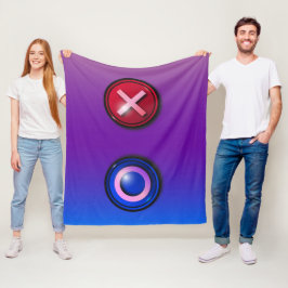 Velo Cobertor de Fleece com Botões de Votação Azul e Ve