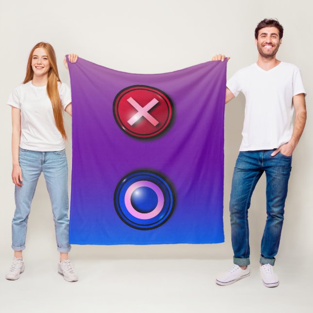 Velo Cobertor de Fleece com Botões de Votação Azul e Ve (In Situ)