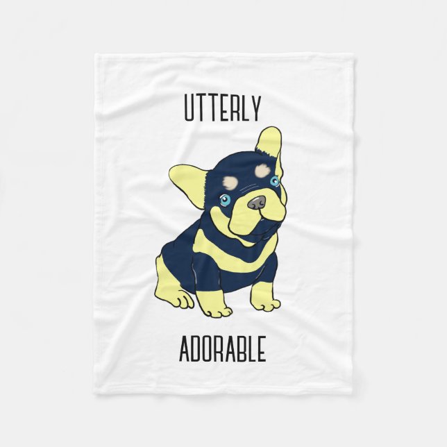 Velo Cobertor de Fleece com Cachorrinho do Bulldog Fran (Frente)