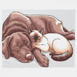 Velo Cobertor de Fleece com Cachorro Labrador Retriever