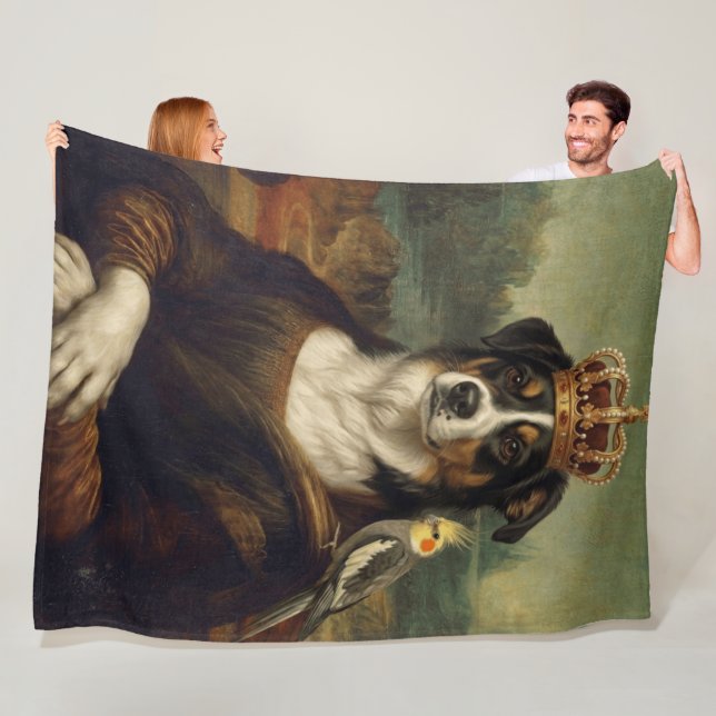 Velo Cobertor de Fleece com Cachorro Mona Lisa e Papaga (In Situ)