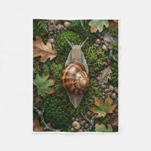 Velo Cobertor de Fleece com Caracol Florestal Detalhado