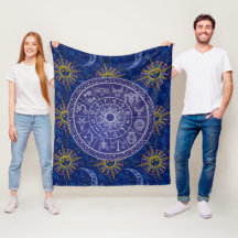 Cobertor de Fleece com Carta Astral