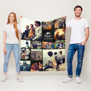 Velo Cobertor de Fleece com Colagem de Fotos "Aventuras