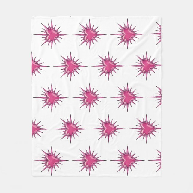 Velo Cobertor de Fleece com Coração com Espinhos Rosa d (Frente)