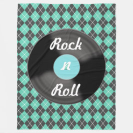 Velo Cobertor de Fleece com Disco de Rock n Roll Retro 