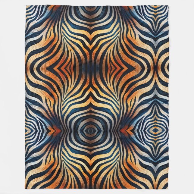 Velo Cobertor de Fleece com Estampa de Zebra Vibrante (Frente)