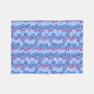 Velo Cobertor de Fleece com Estrelas Vermelhas, Brancas