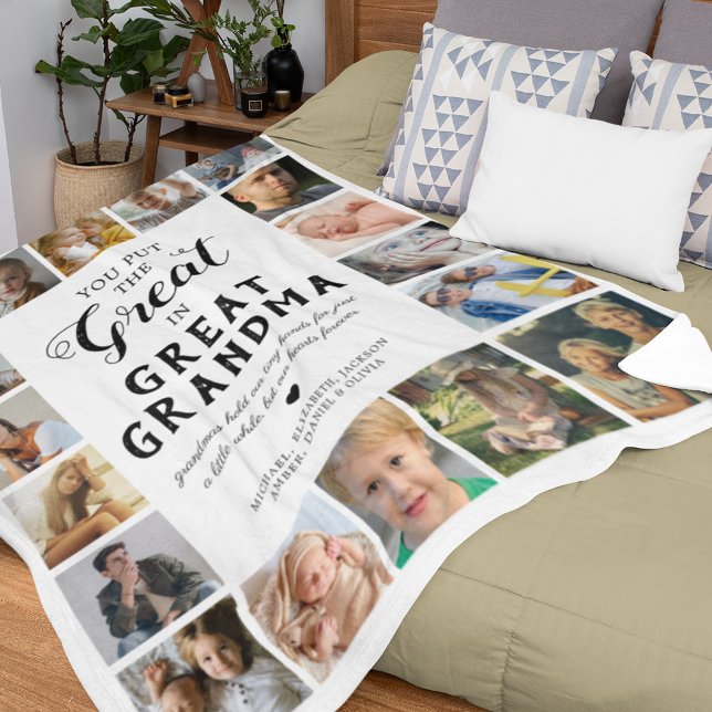 Velo Cobertor de Fleece com Foto da Bisavó (Criador carregado)