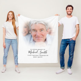 Velo Cobertor de Fleece com Foto e Texto Personalizado 