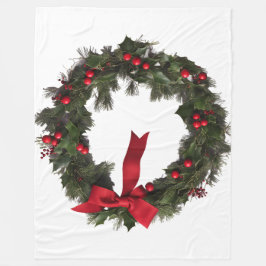 Velo Cobertor de Fleece com Grinalda de Natal